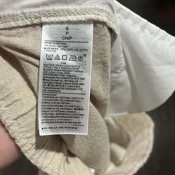 Gap Easy Pants Cargo Women’s Small Beige Sand Khaki Ankle Drawstring Beachy - Picture 4 of 8